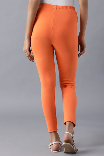 Orange solid tights