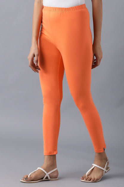 Orange solid tights