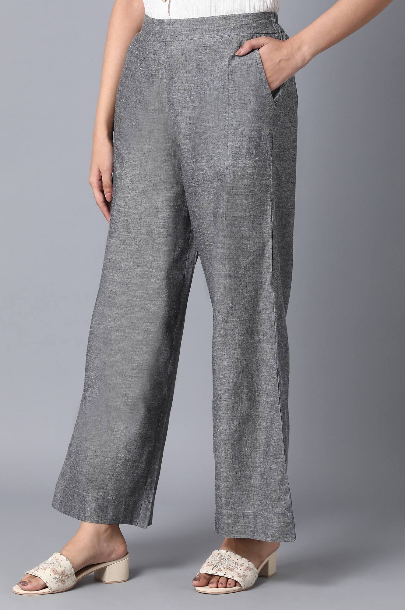 Grey Loose Fit Palazzo