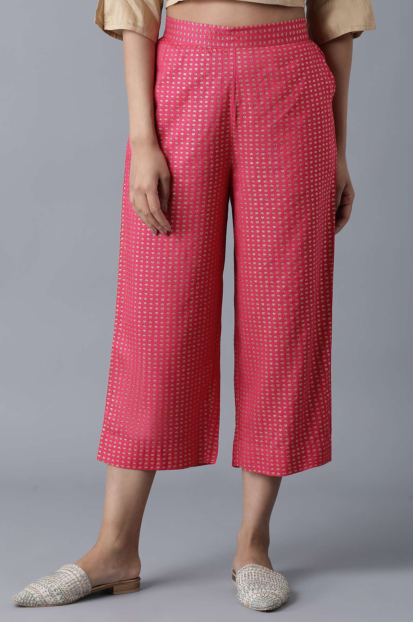 Red Geometrical Print Culotte