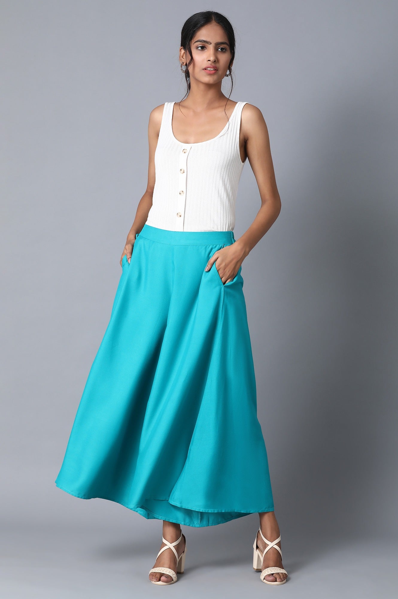 Green Straight Culottes