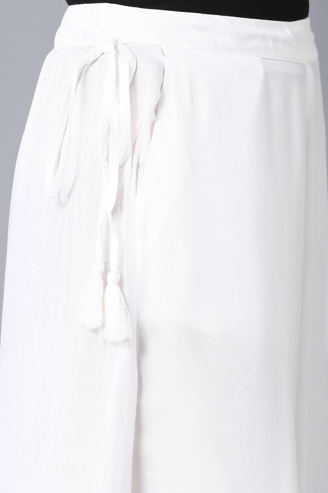 White Straight Culottes