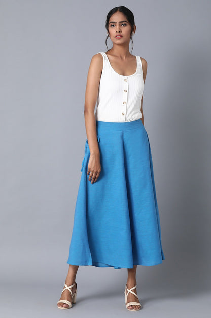 Blue Straight Culottes