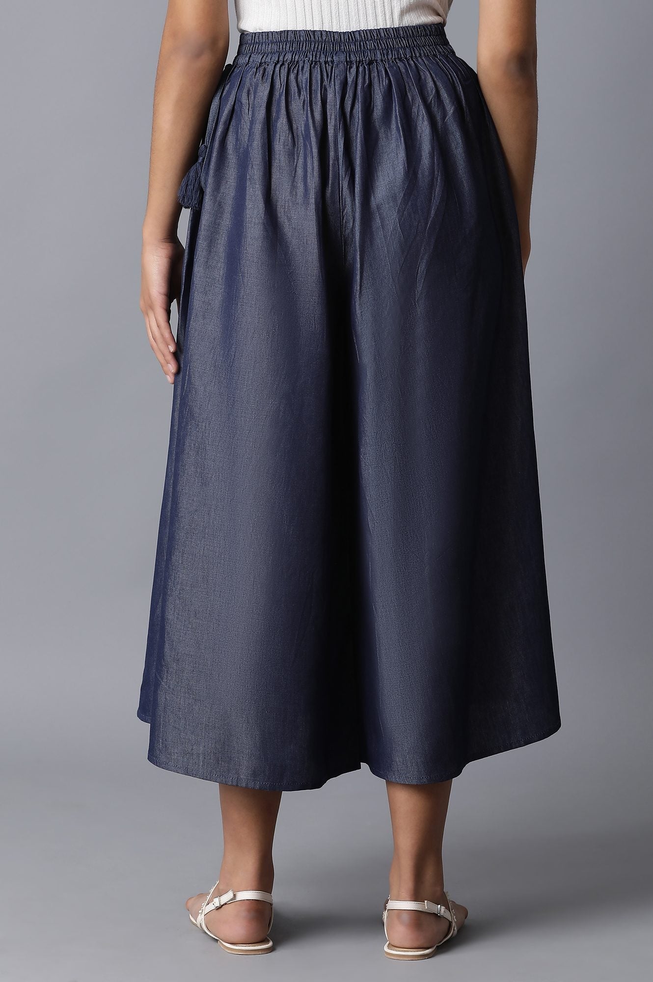 Blue Straight Culottes