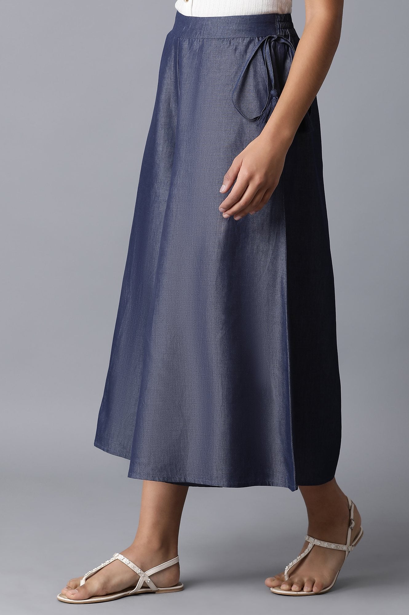 Blue Straight Culottes