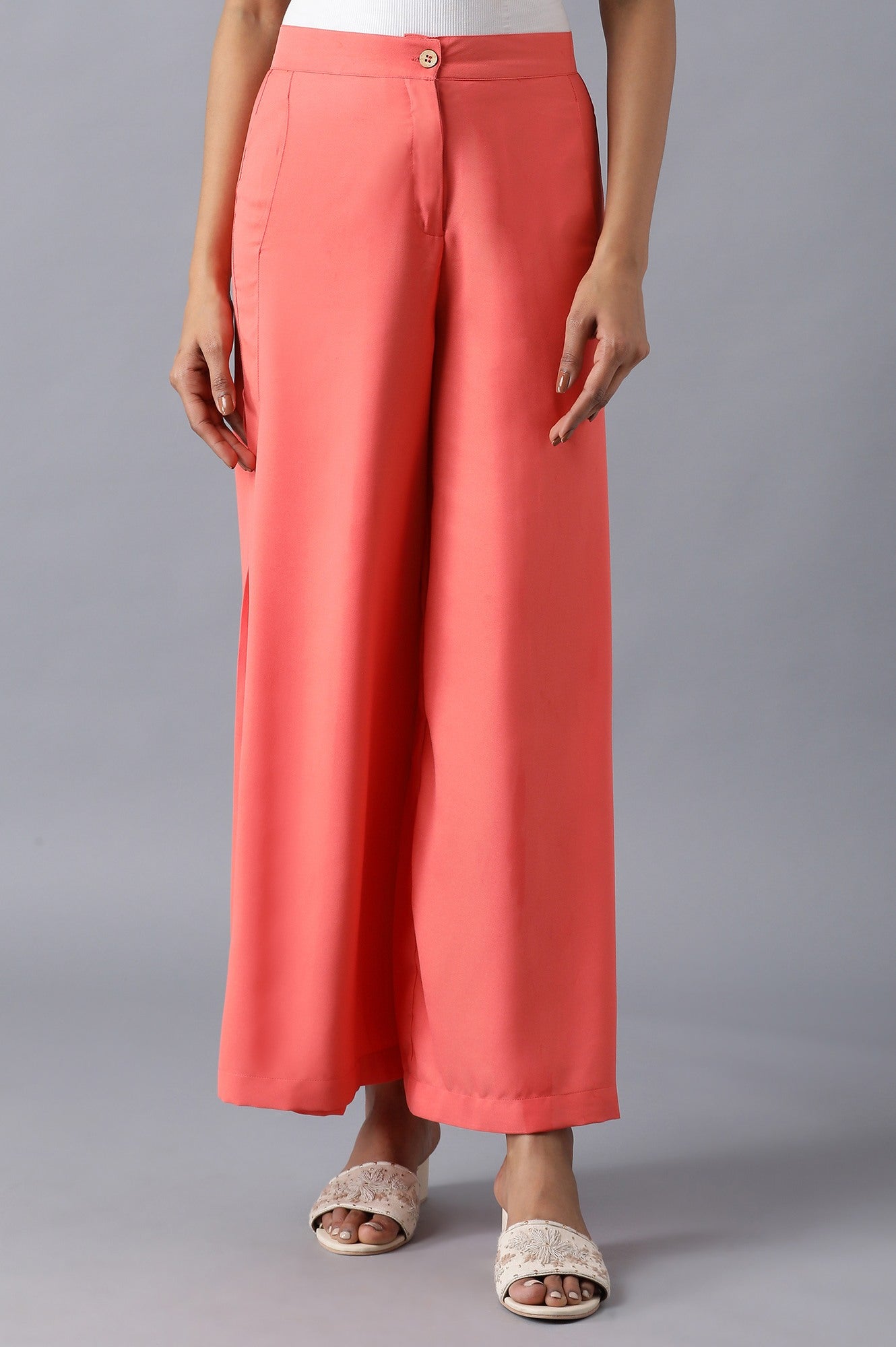 Pink Side Pleated Palazzo