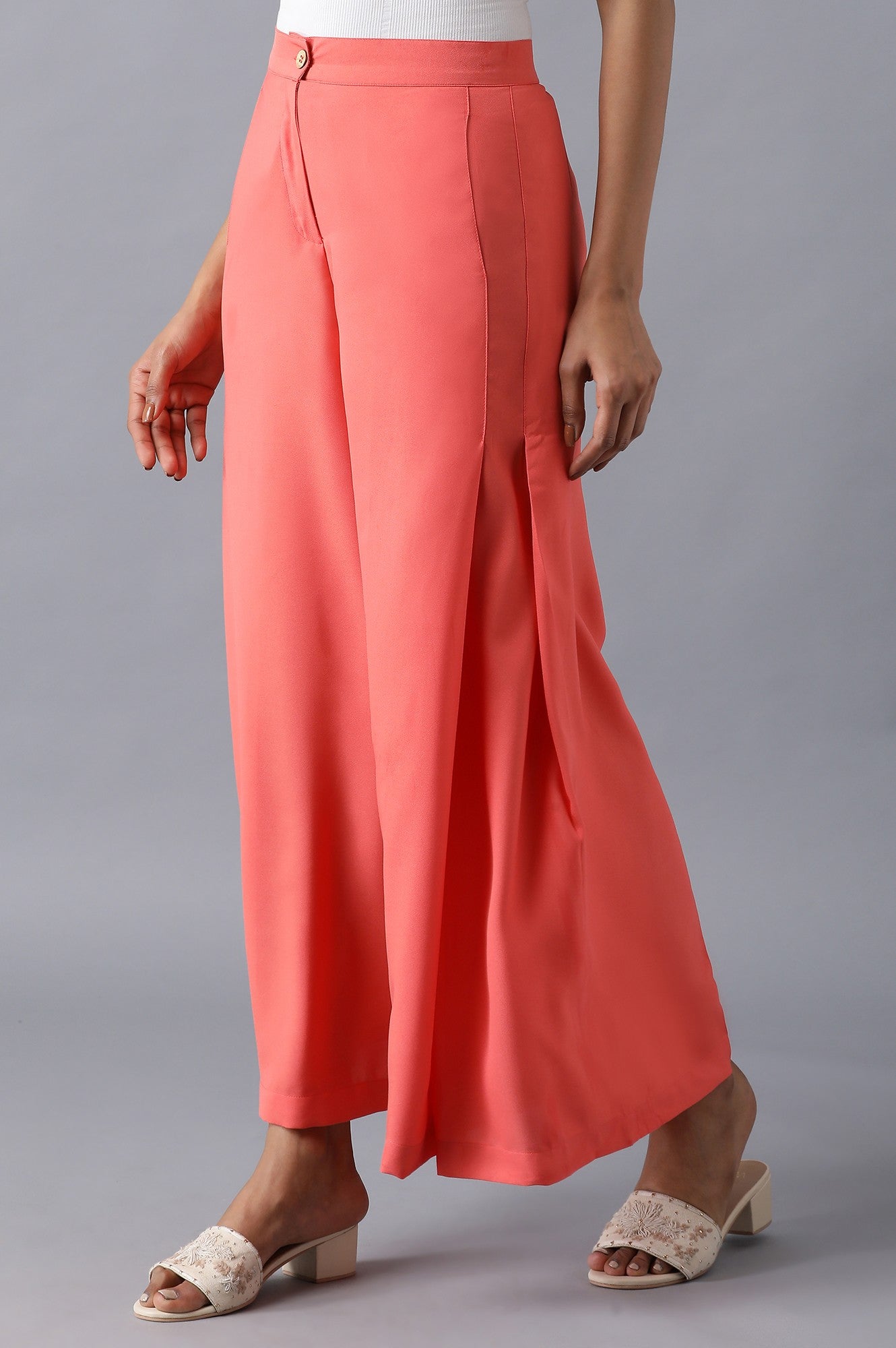 Pink Side Pleated Palazzo