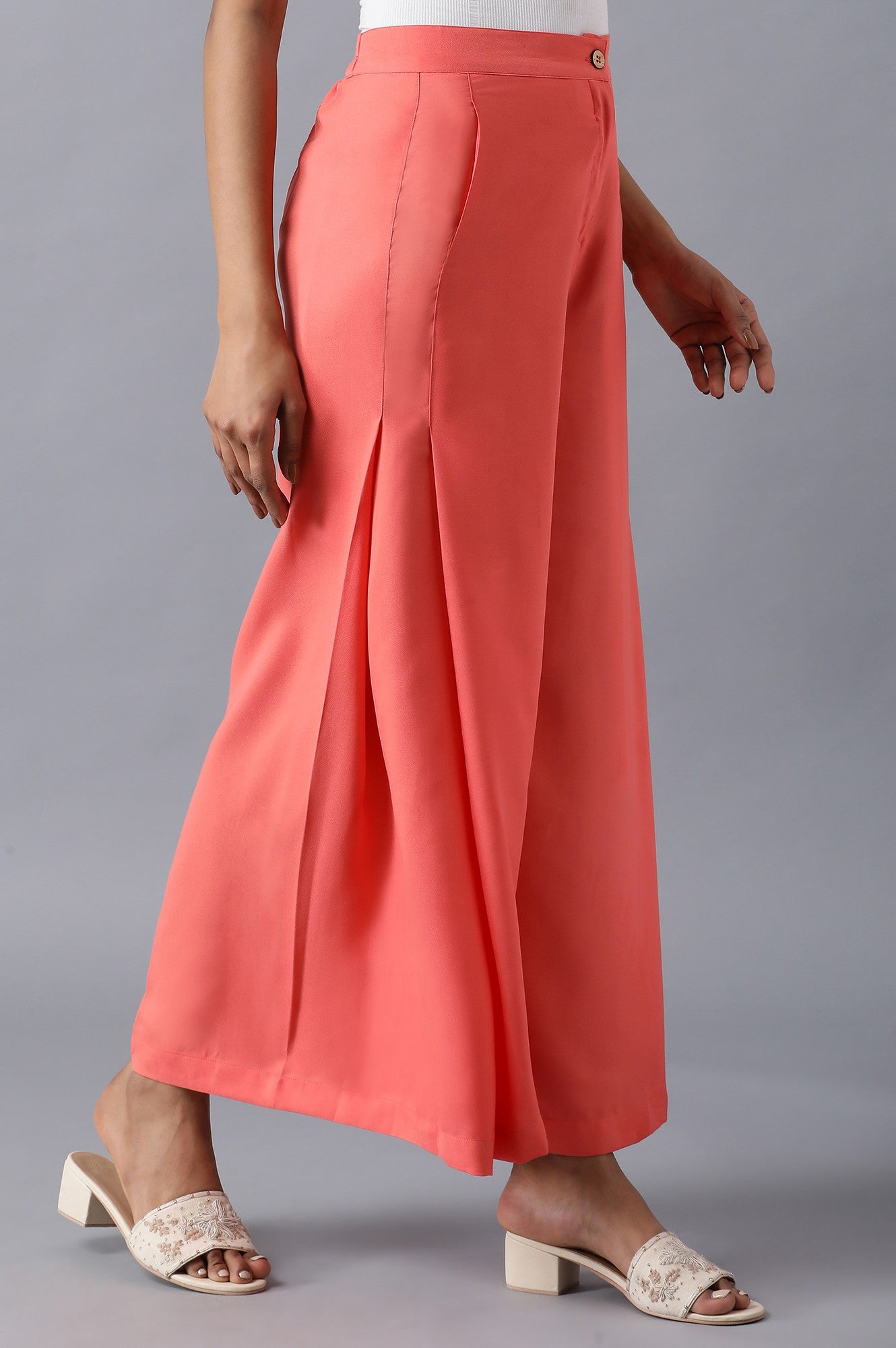 Pink Side Pleated Palazzo