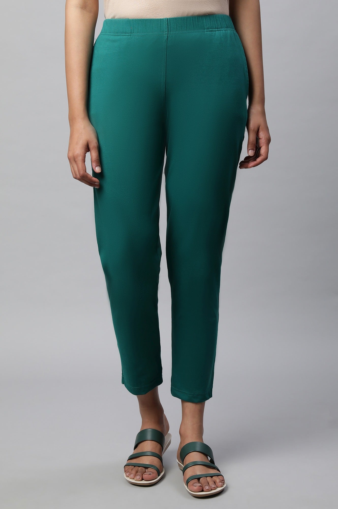 Green Straight Pants