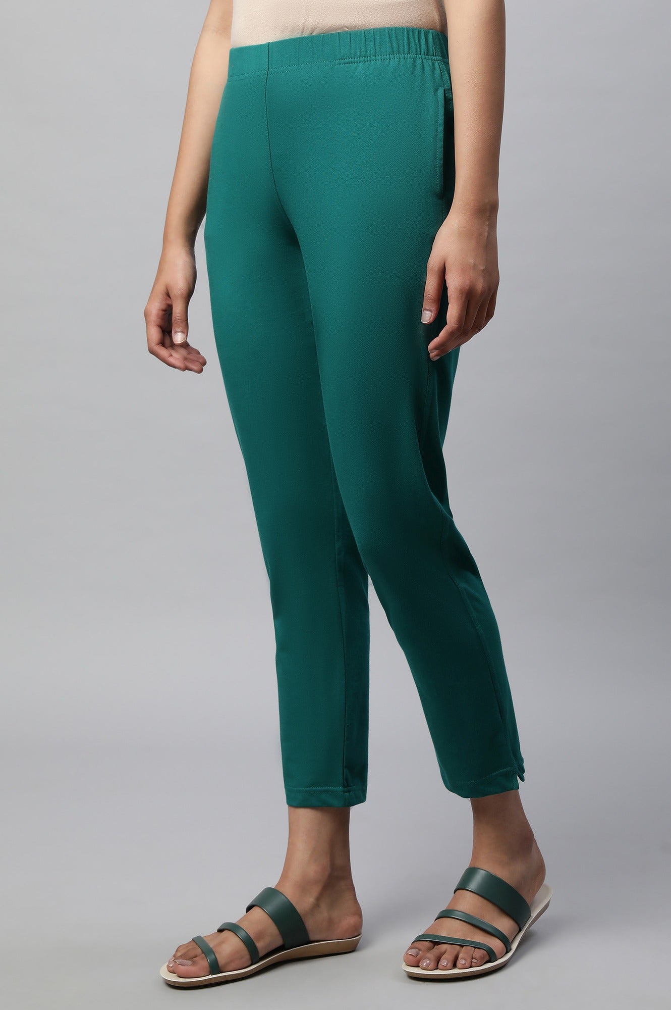 Green Straight Pants