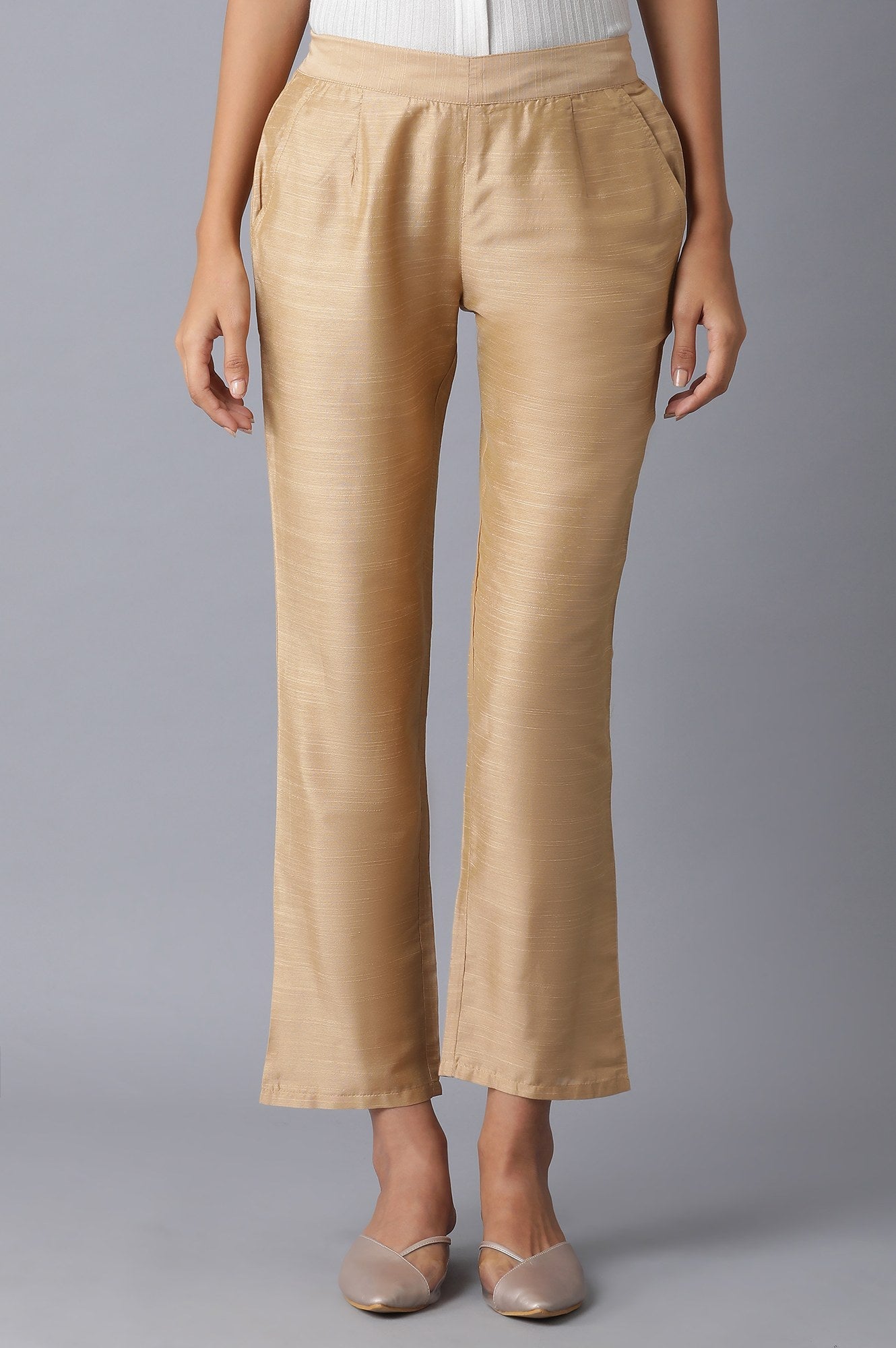 Golden Loose Trouser Pants