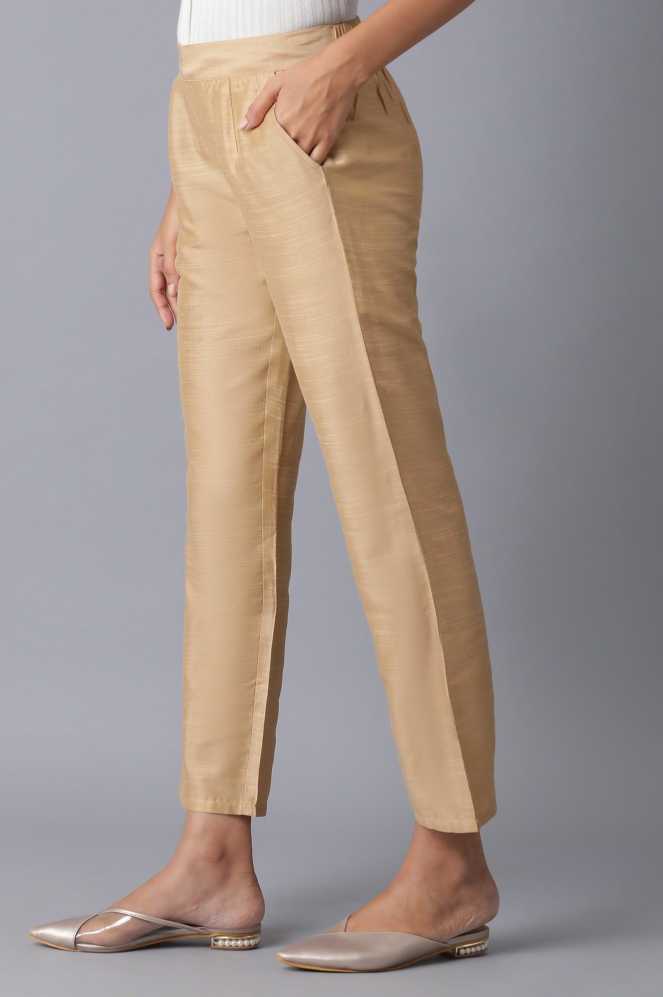 Golden Loose Trouser Pants