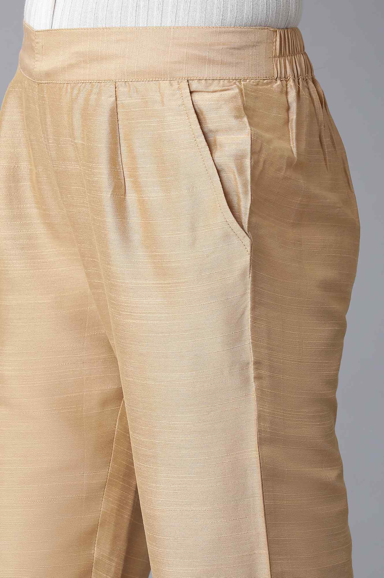 Golden Loose Trouser Pants