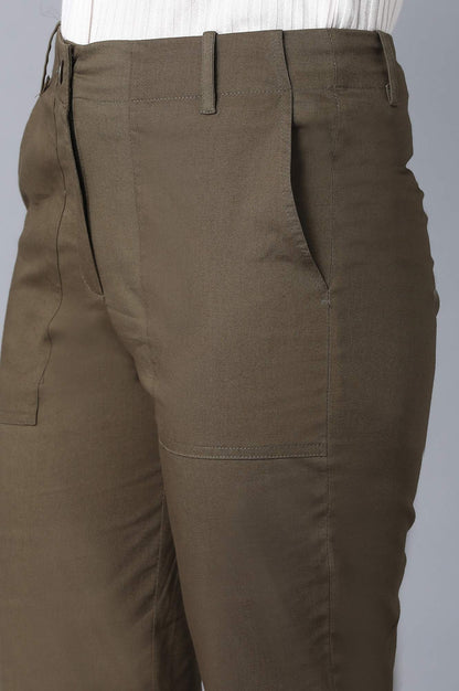 Olive Green Slim Fit Trouser Pants