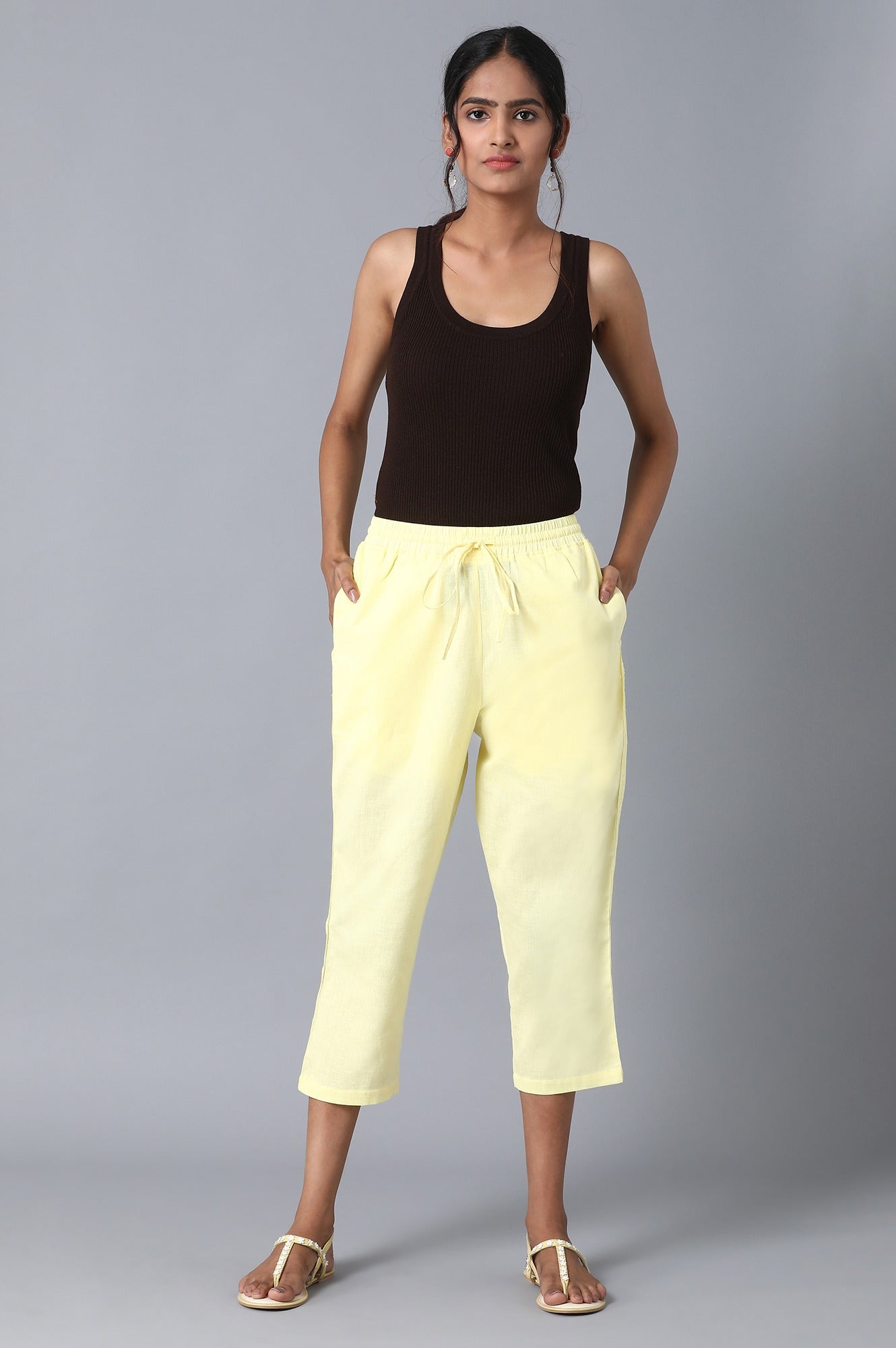 Yellow Slim Fit Trouser Pants