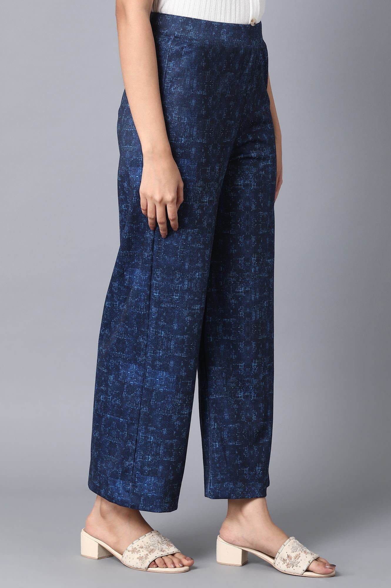 Blue Loose Fit Palazzo