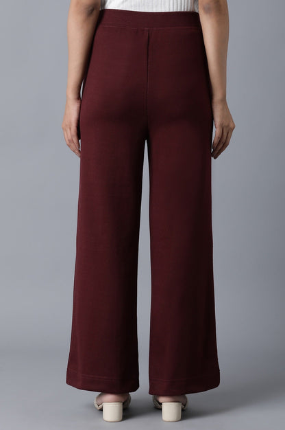 Maroon Ankle Length Palazzo