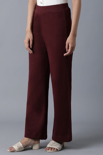 Maroon Ankle Length Palazzo