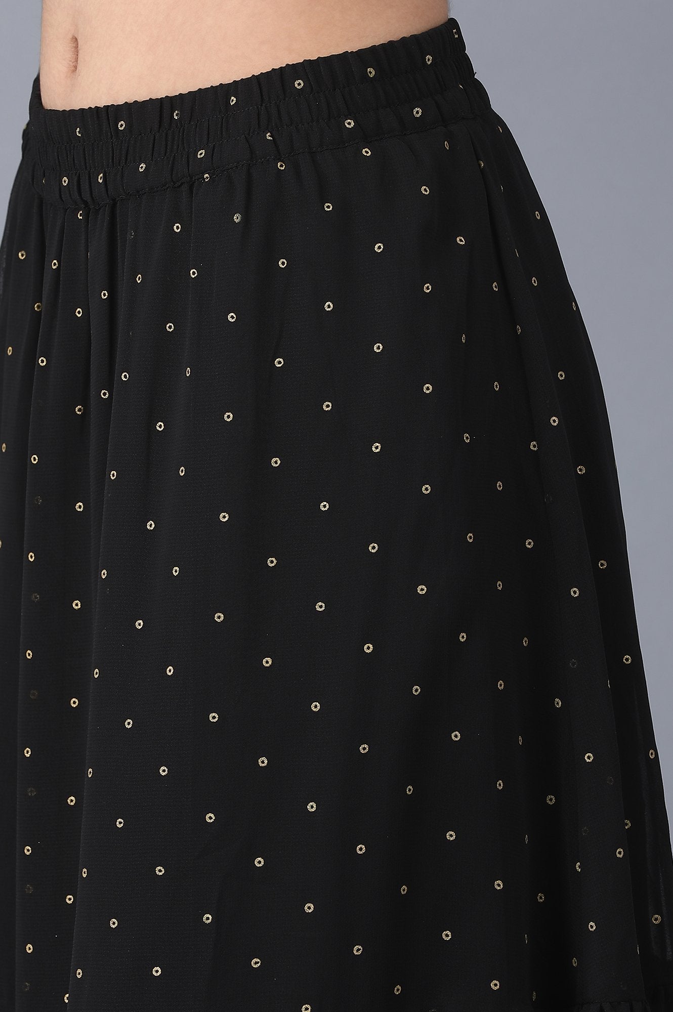 Black Dot Print Skirt