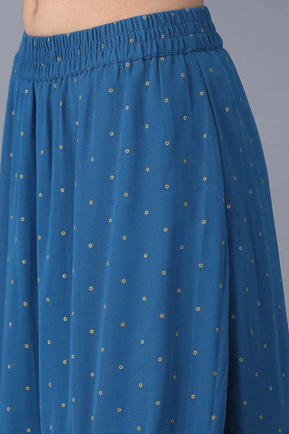 Blue Dot Print Skirt