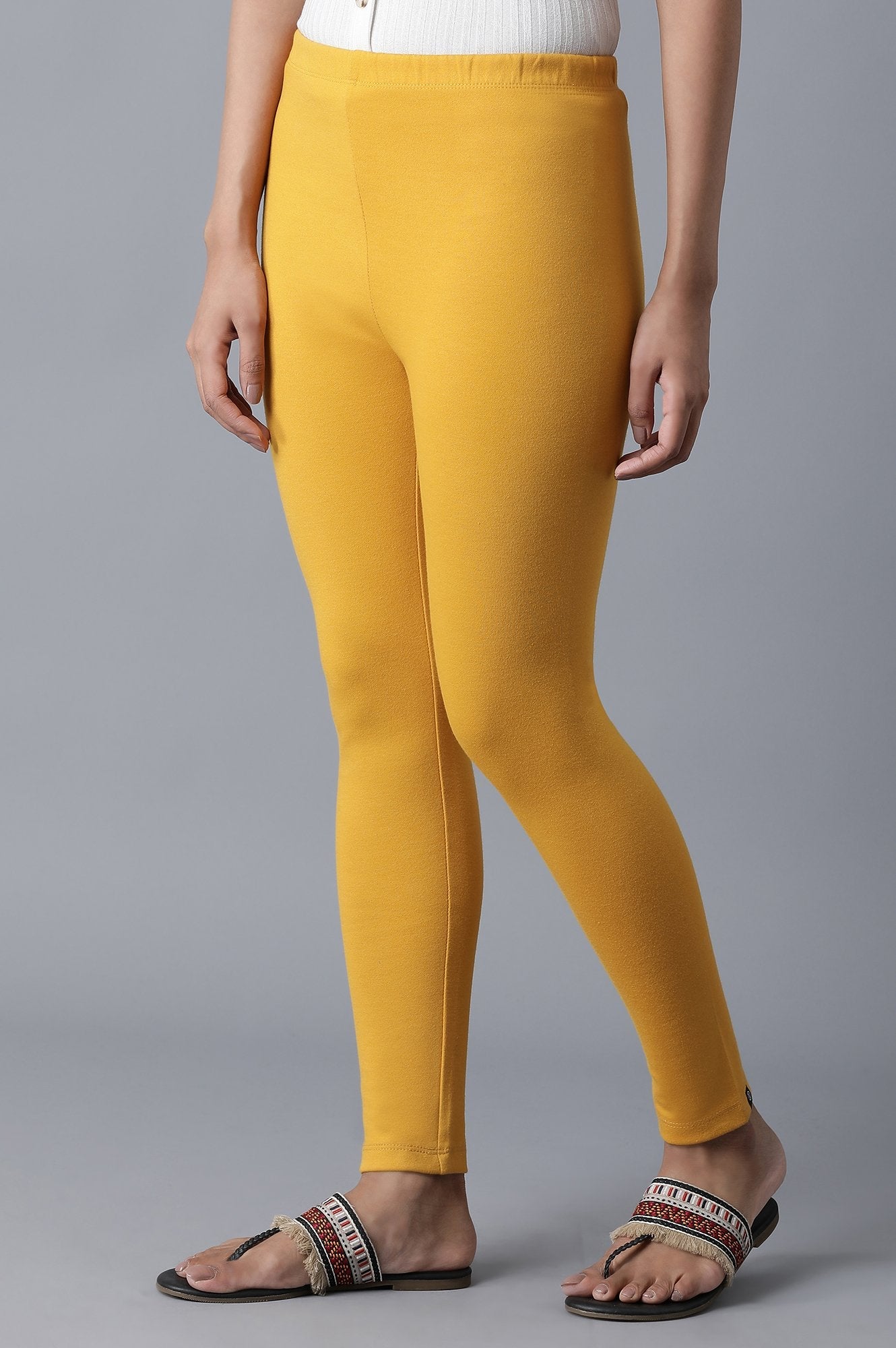 Yellow Ankle Length Tights