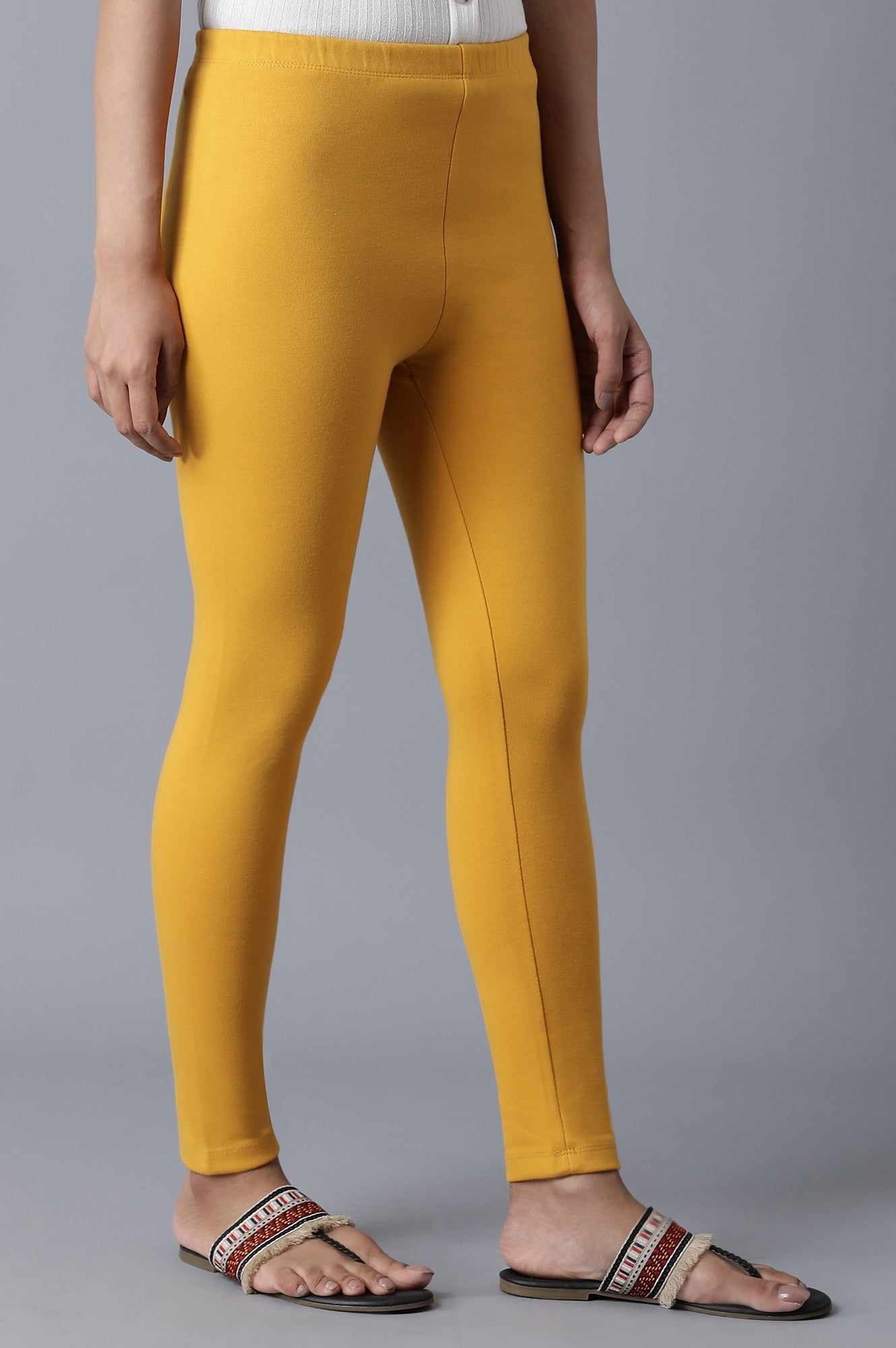 Yellow Ankle Length Tights