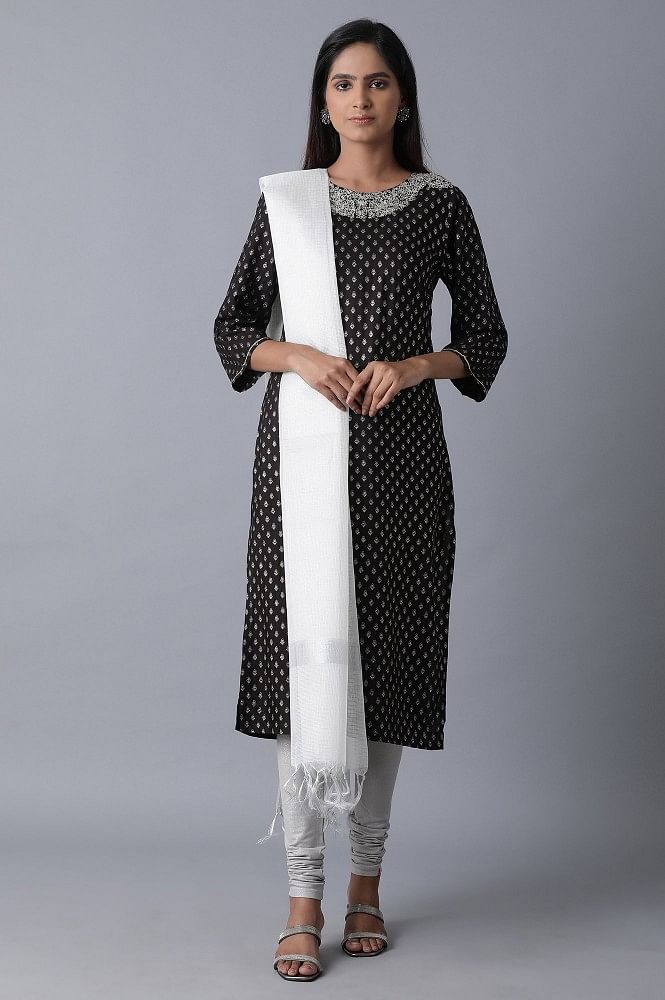 White Printed Dupatta