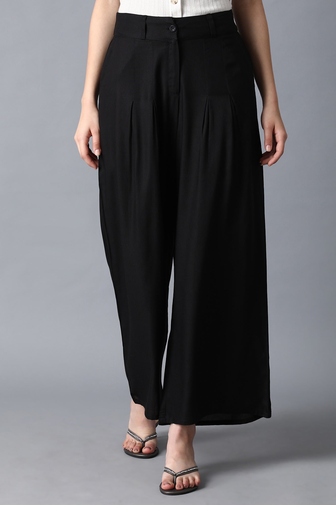 Black Tailored Volume Pants