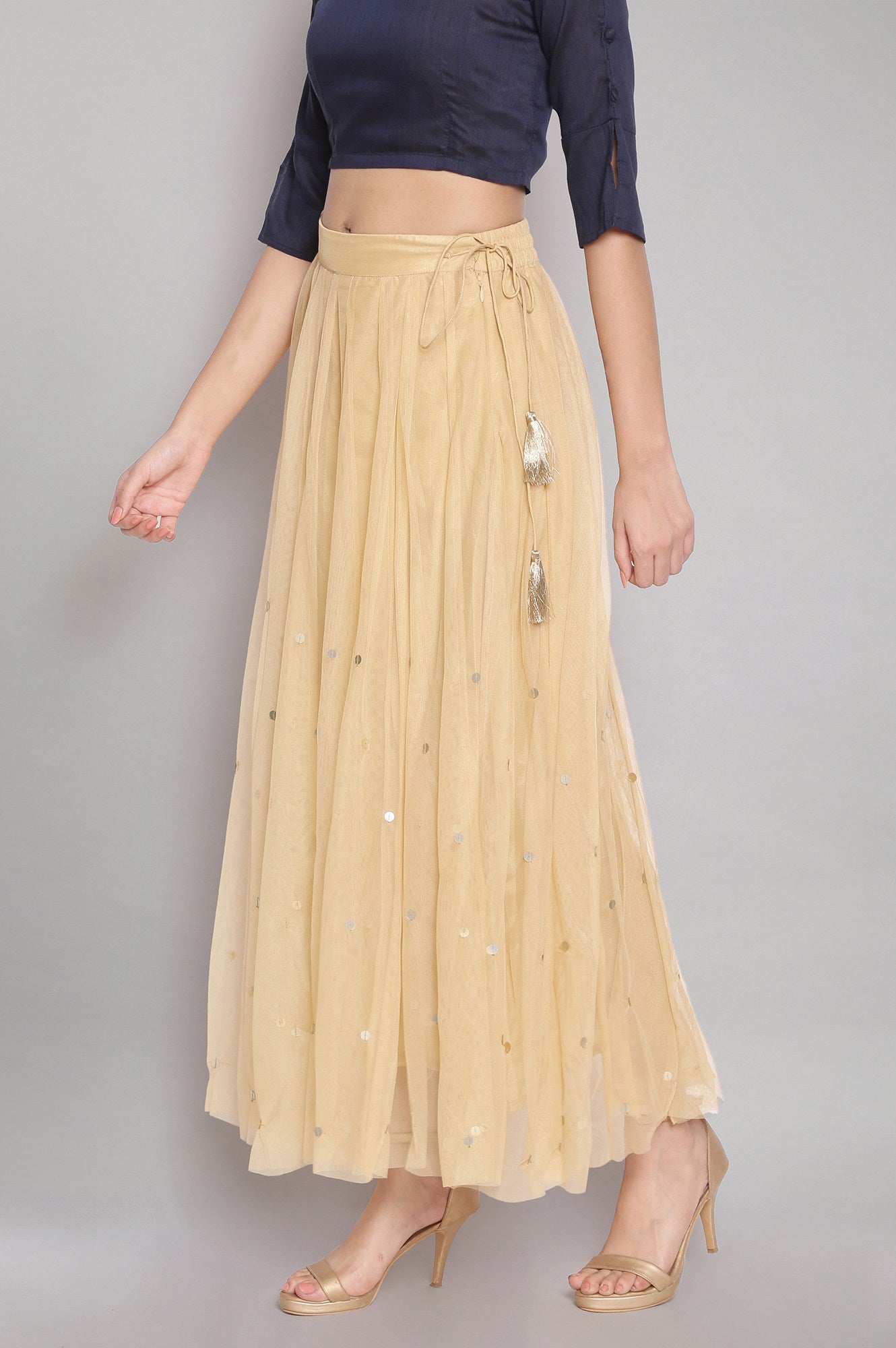 Gold Gathered Skirt