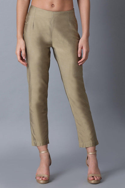 Beige Cropped Trousers - wforwoman