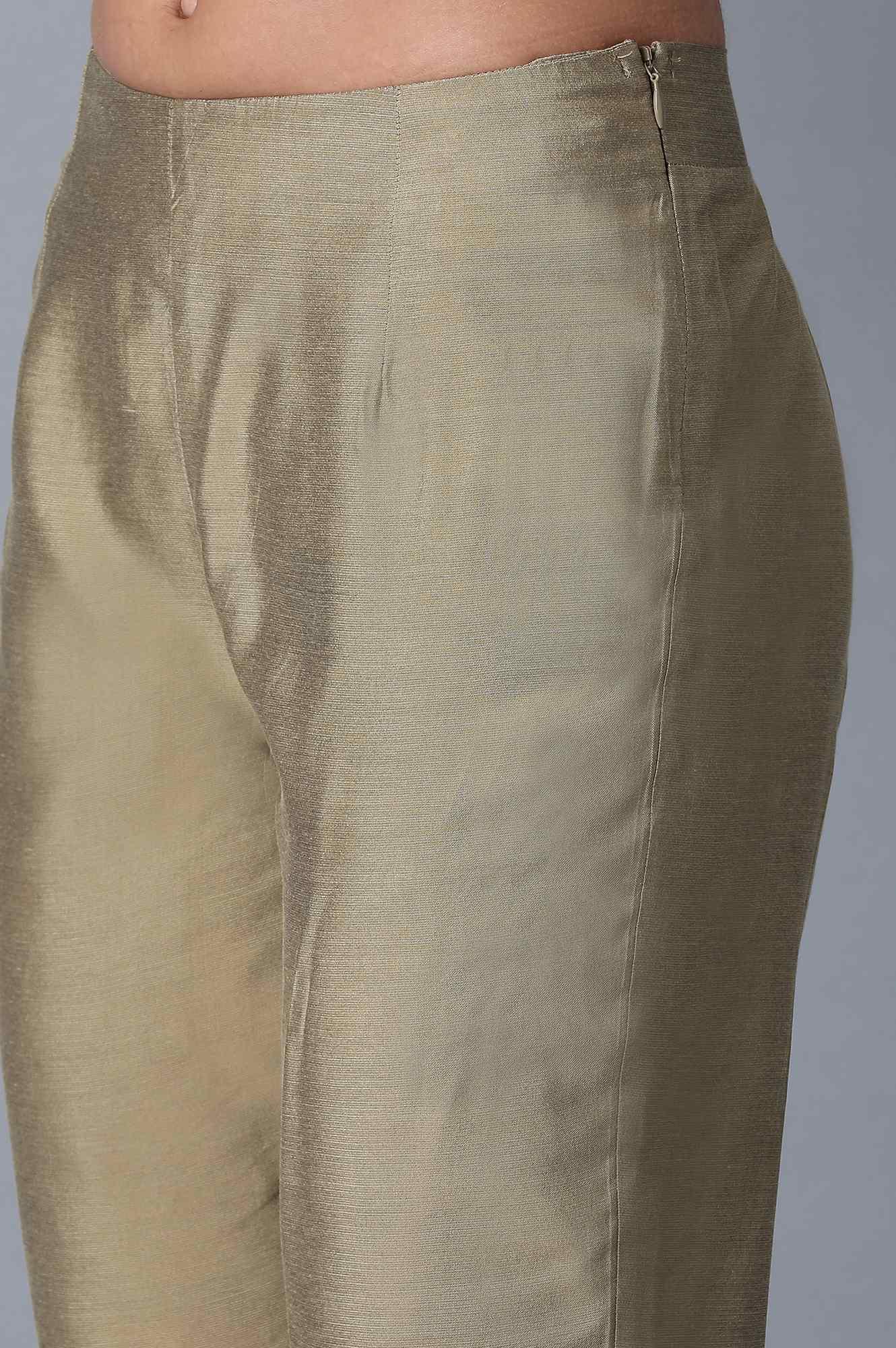 Beige Cropped Trousers - wforwoman