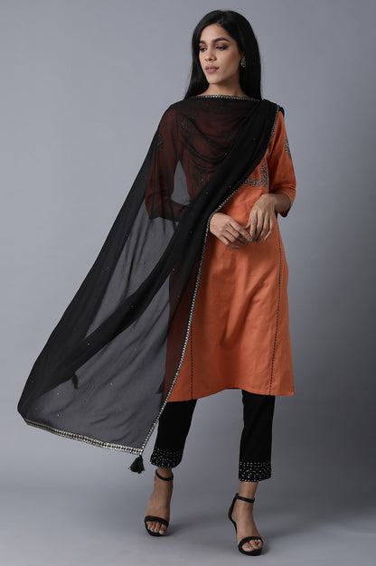 Black Tassel Dupatta