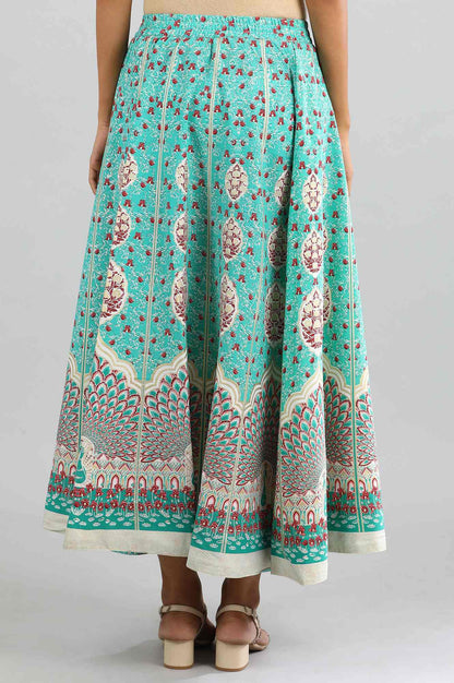 Teal Printed Skirt