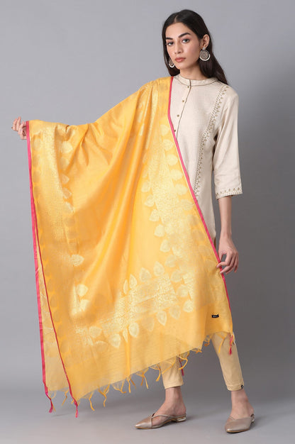 Yellow Banaras Jacquard Dupatta