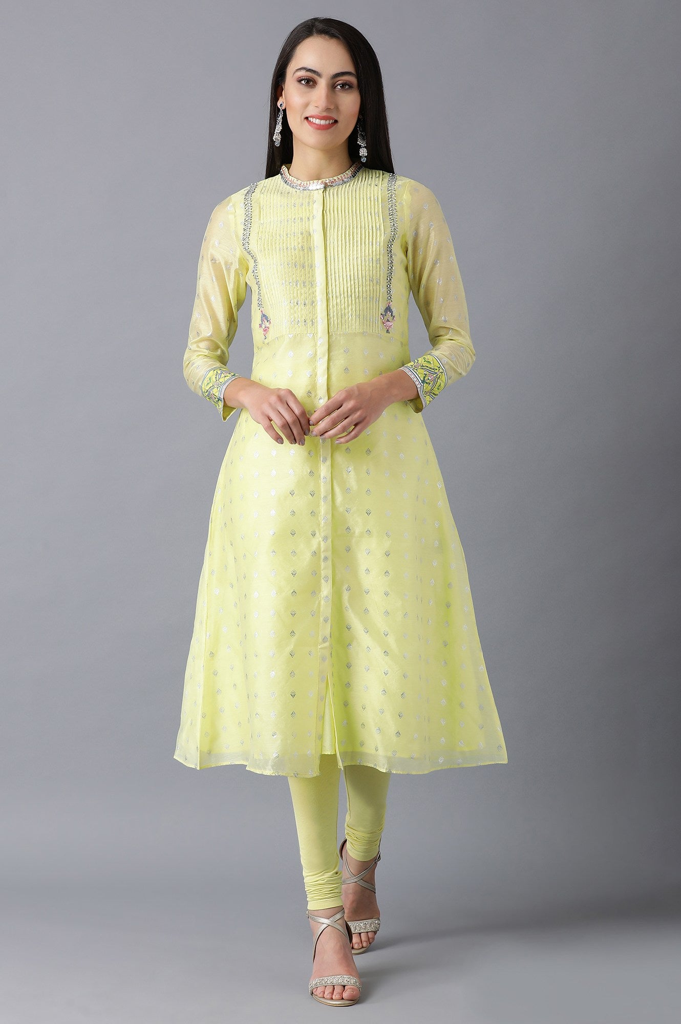 Yellow Knitted Churidar