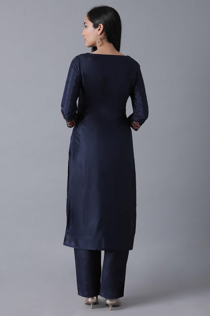 Navy Blue Classic kurta - wforwoman