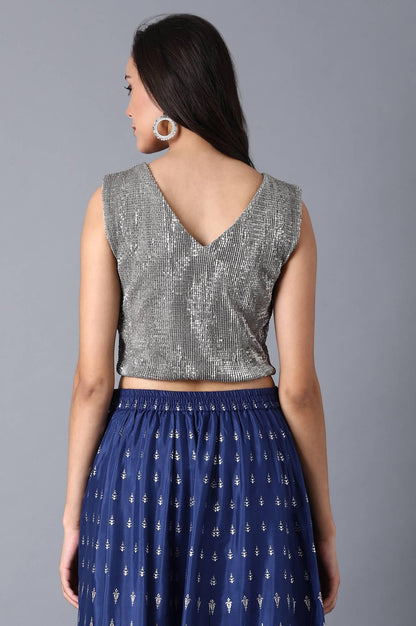 Silver Sequined Top - wforwoman