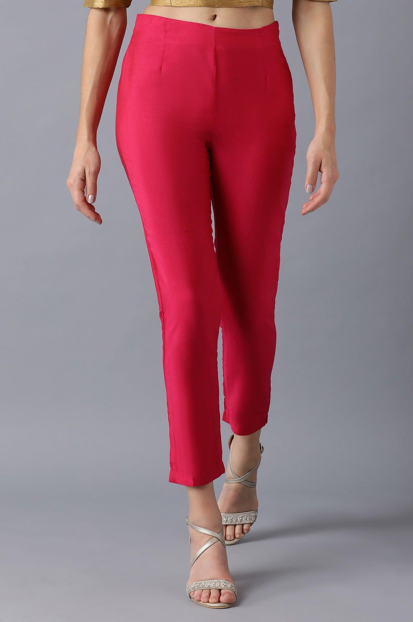 Fuchsia Pink Slim Pants - wforwoman