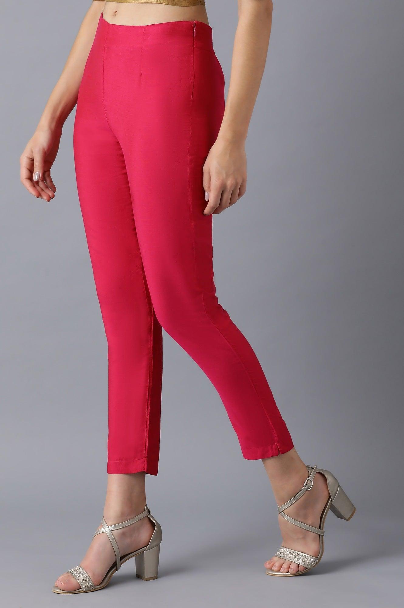 Fuchsia Pink Slim Pants - wforwoman