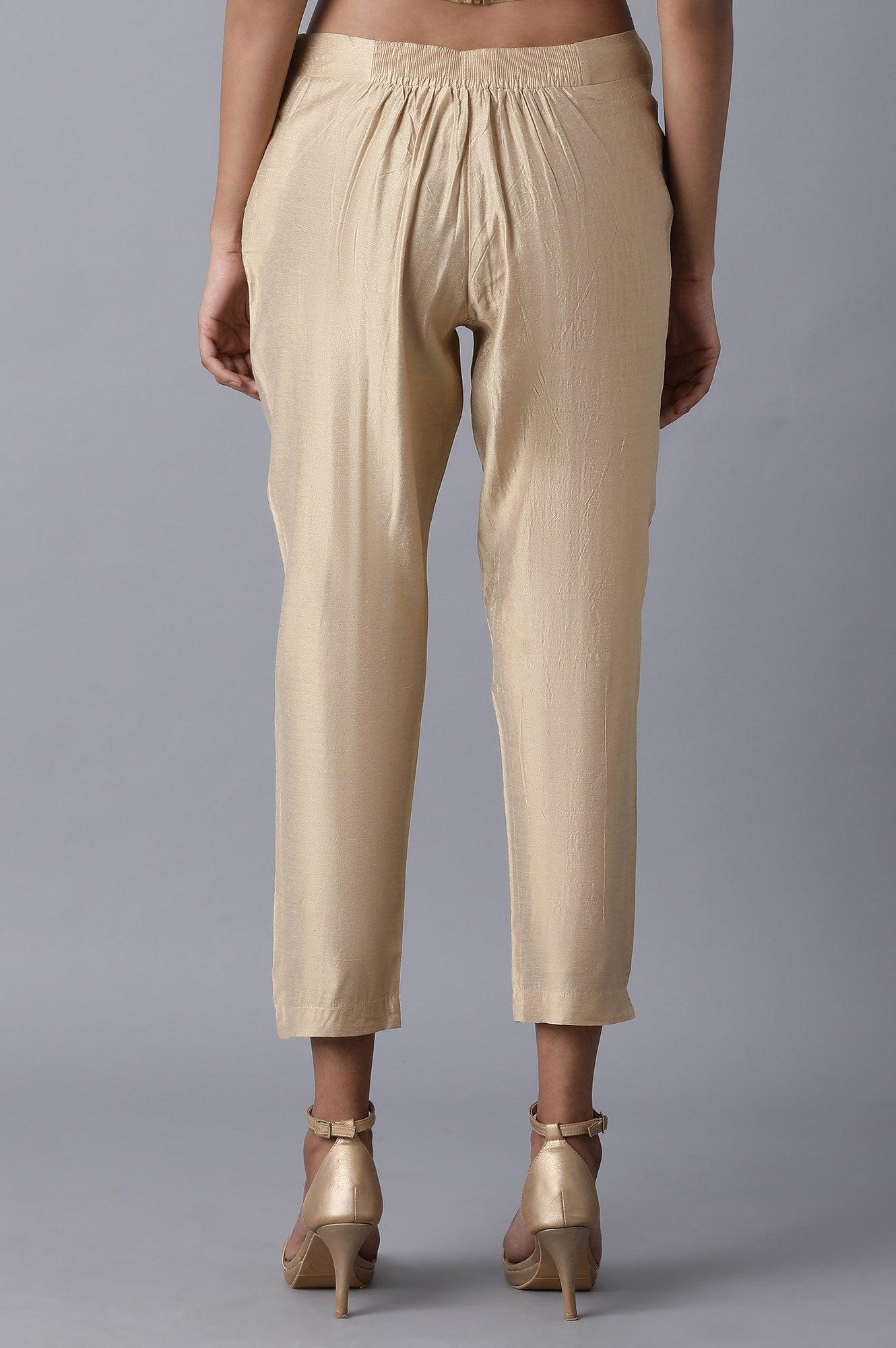 Light Gold Slim Pants - wforwoman