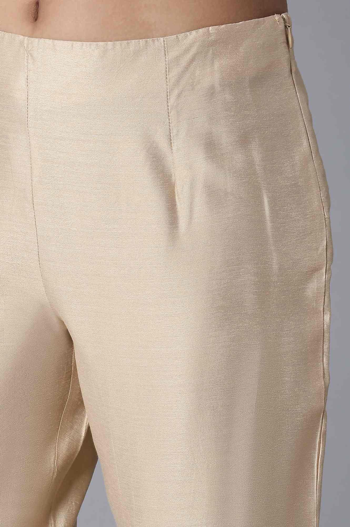 Light Gold Slim Pants - wforwoman