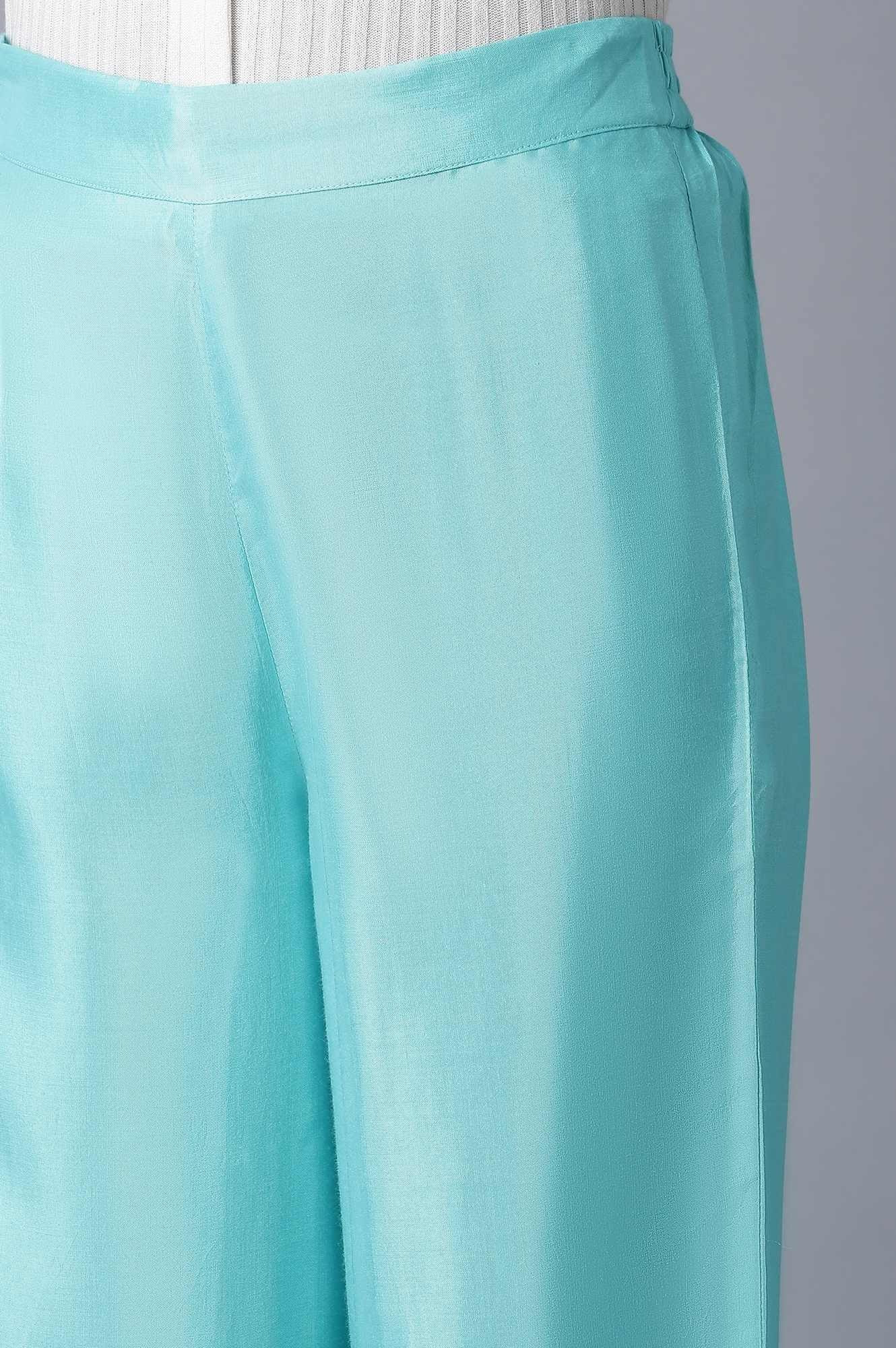Turquoise Parallel Pants - wforwoman