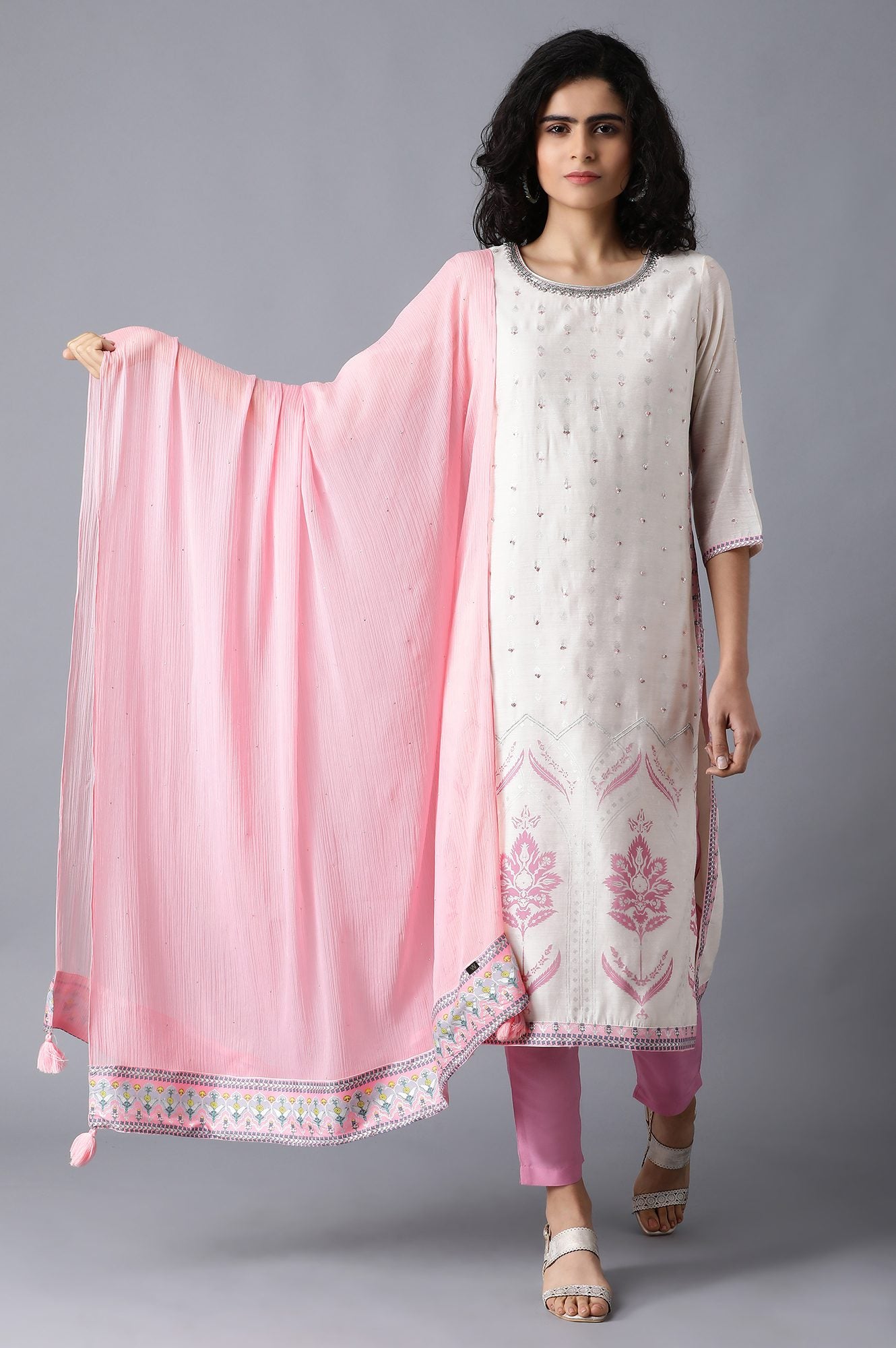 Peach Chiffon Dupatta