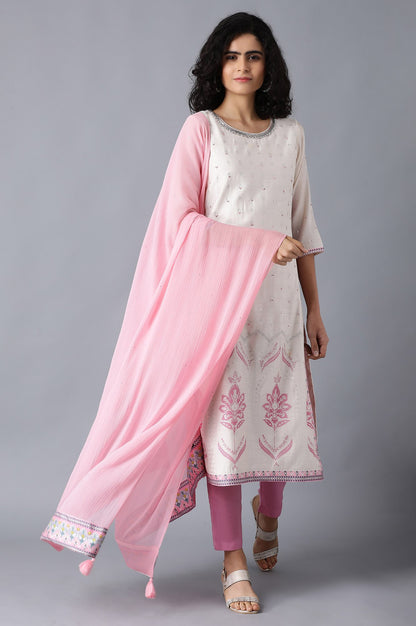 Peach Chiffon Dupatta