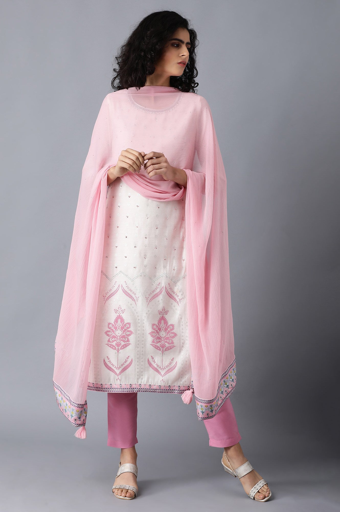 Peach Chiffon Dupatta