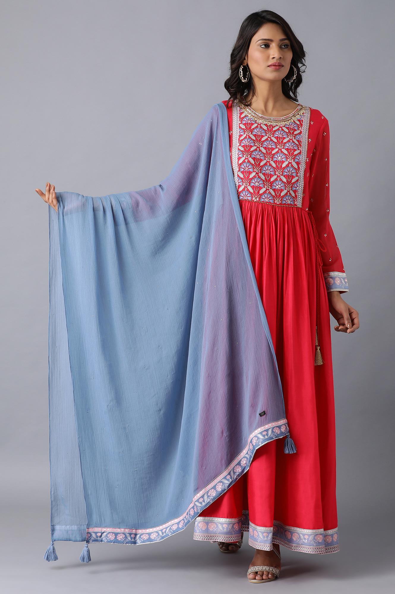 Blue Chiffon Dupatta