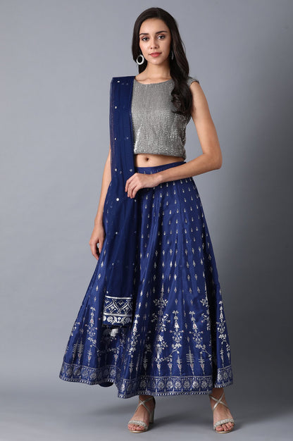 Navy Blue Dupatta