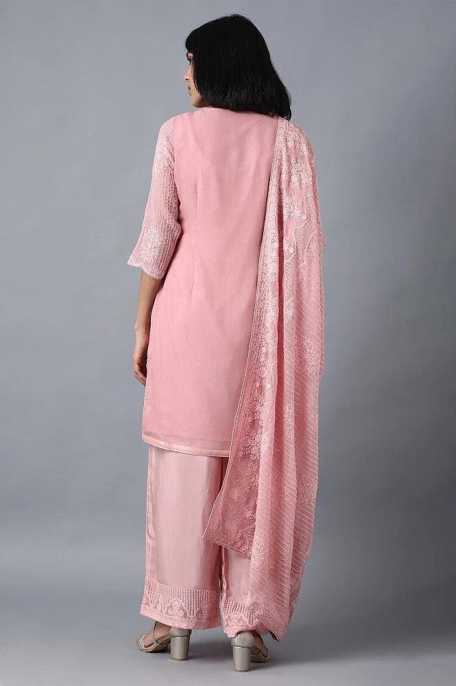 Pink Round Neck kurta Set - wforwoman