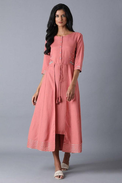 Raddish Pink Mocklayer Dress - wforwoman