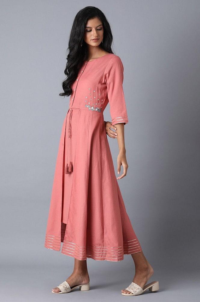 Raddish Pink Mocklayer Dress - wforwoman